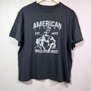 Wild Fable American Legend Wild West Graphic Tee Hematite Black Women's XS